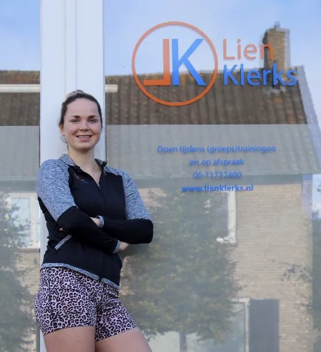 Lien Klerks voor haar trainingsstudio